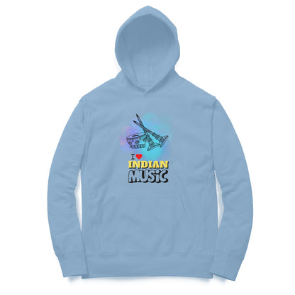 I Love Indian Music Hoodie Baby Blue