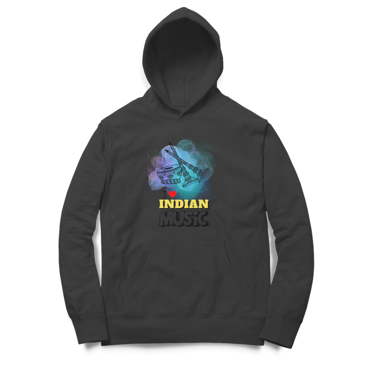 I Love Indian Music Hoodie Black