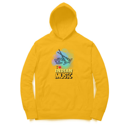 I Love Indian Music Hoodie Golden Yellow