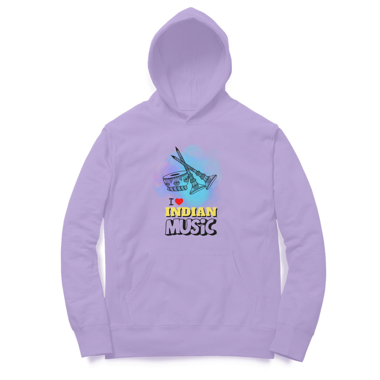 I Love Indian Music Hoodie Iris Lavender