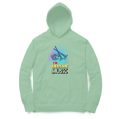 I Love Indian Music Hoodie Mint Green