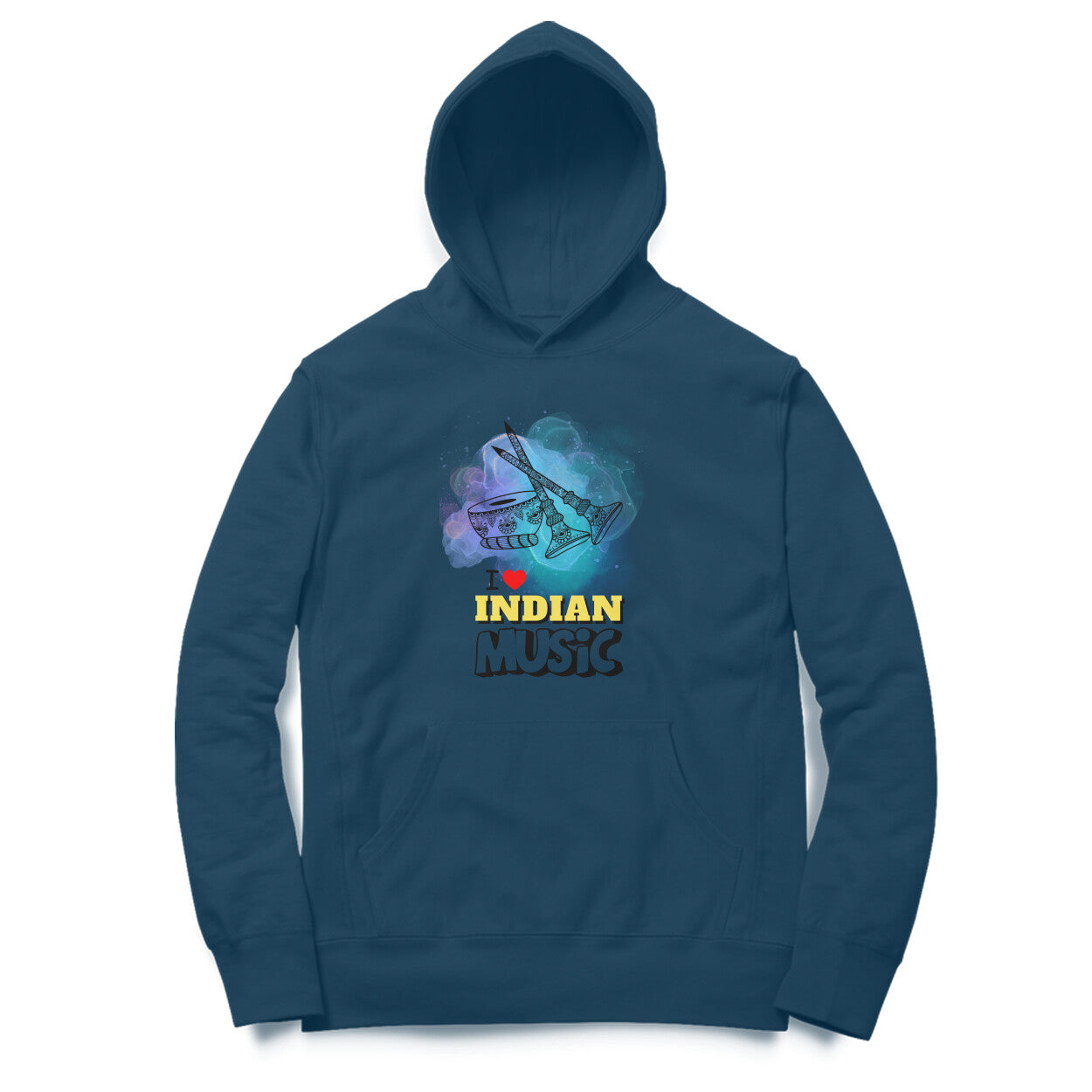 I Love Indian Music Hoodie Navy Blue