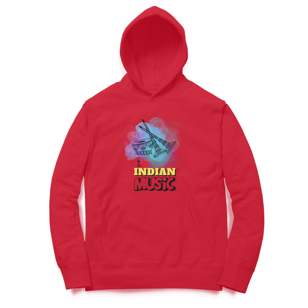 I Love Indian Music Hoodie Red