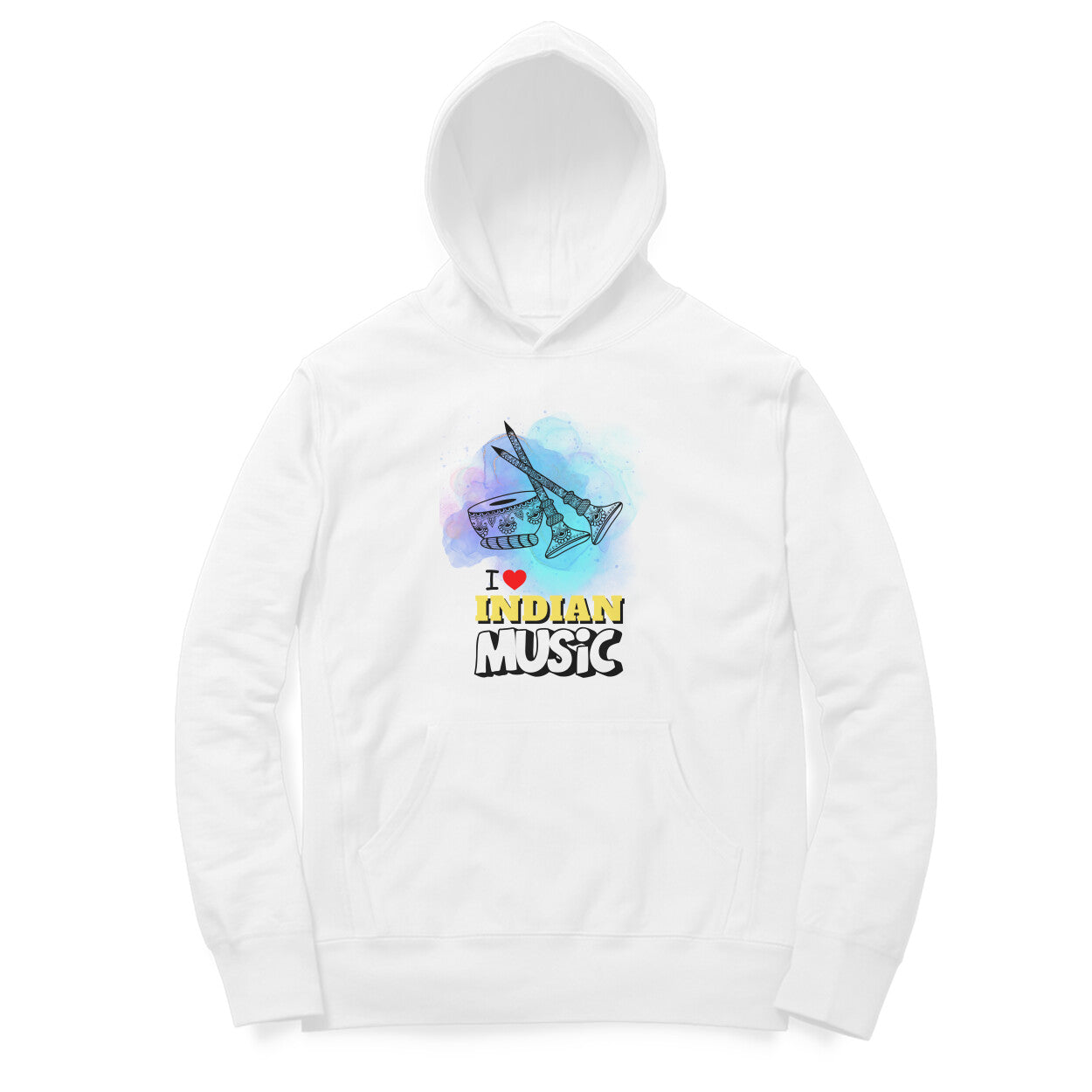 I Love Indian Music Hoodie White