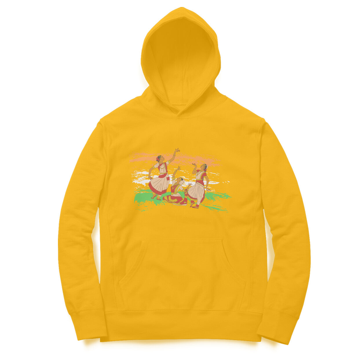 Indian Dance Art Hoodie Golden Yellow