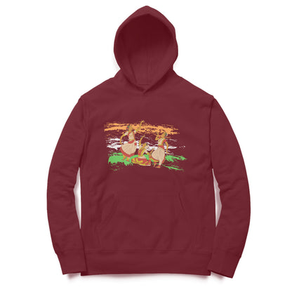 Indian Dance Art Hoodie Maroon