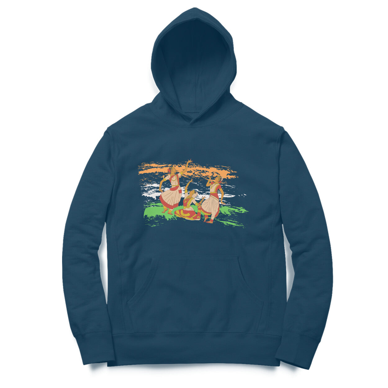 Indian Dance Art Hoodie Navy Blue