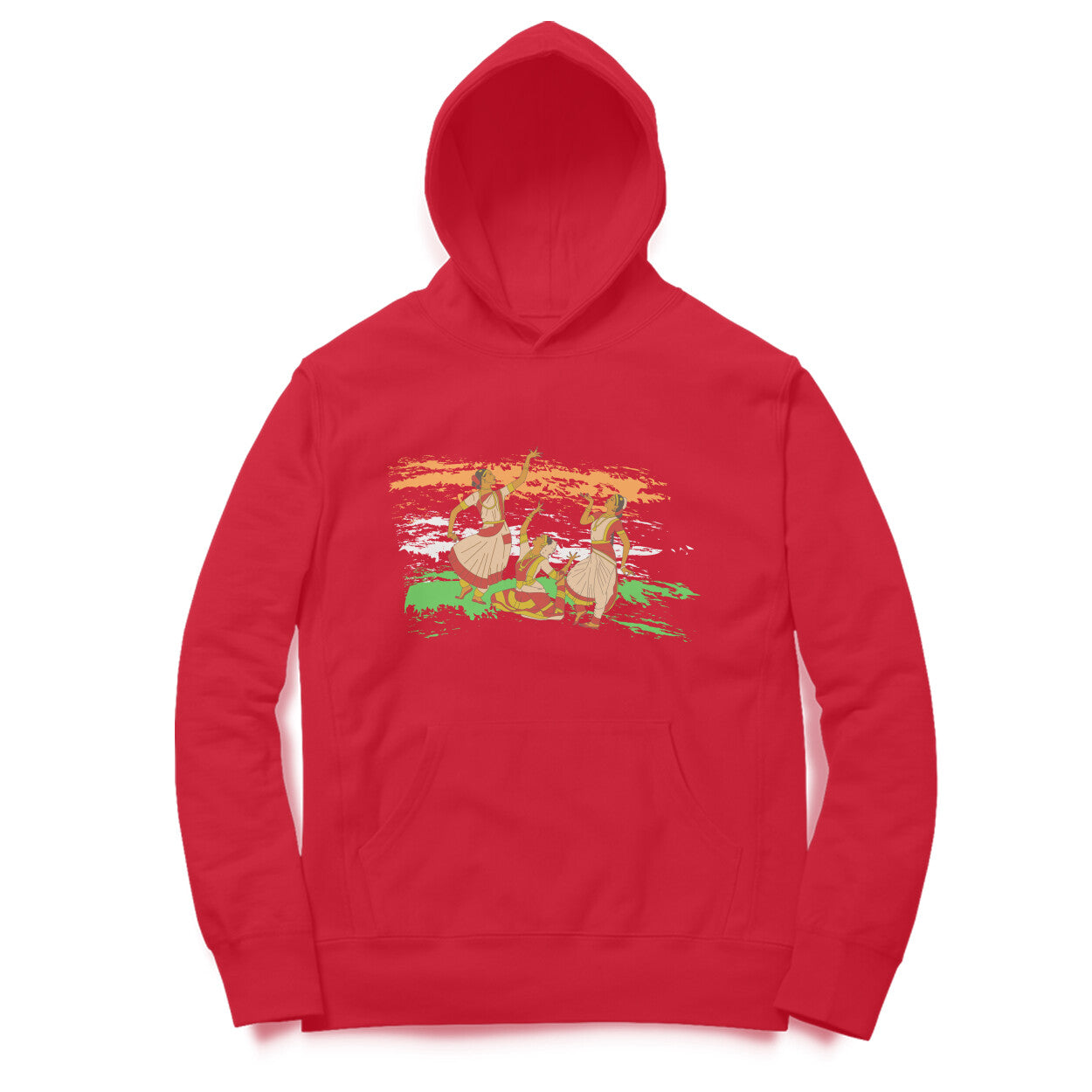 Indian Dance Art Hoodie Red