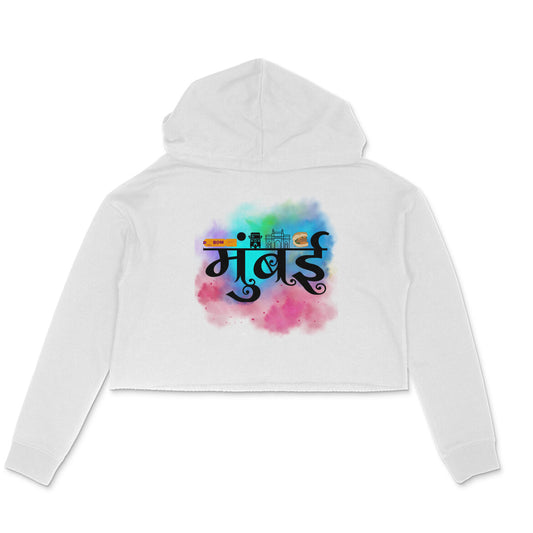 Mumbai Women's Crop Hoodie White