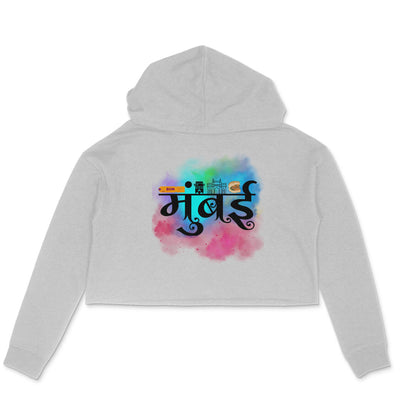 Mumbai Women's Crop Hoodie Melange Grey