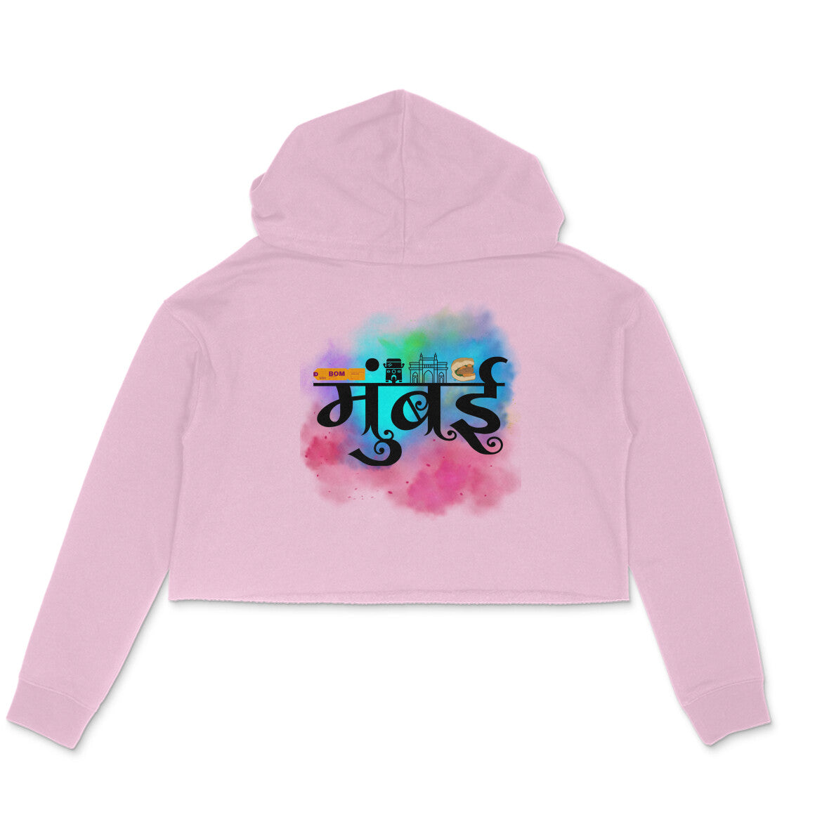 Mumbai Women's Crop Hoodie Light Pink