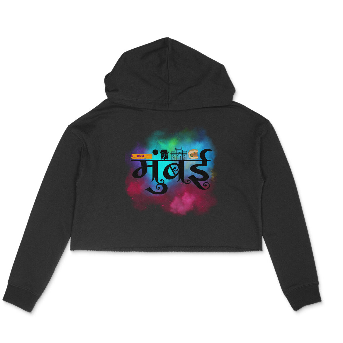 Mumbai Women's Crop Hoodie Black