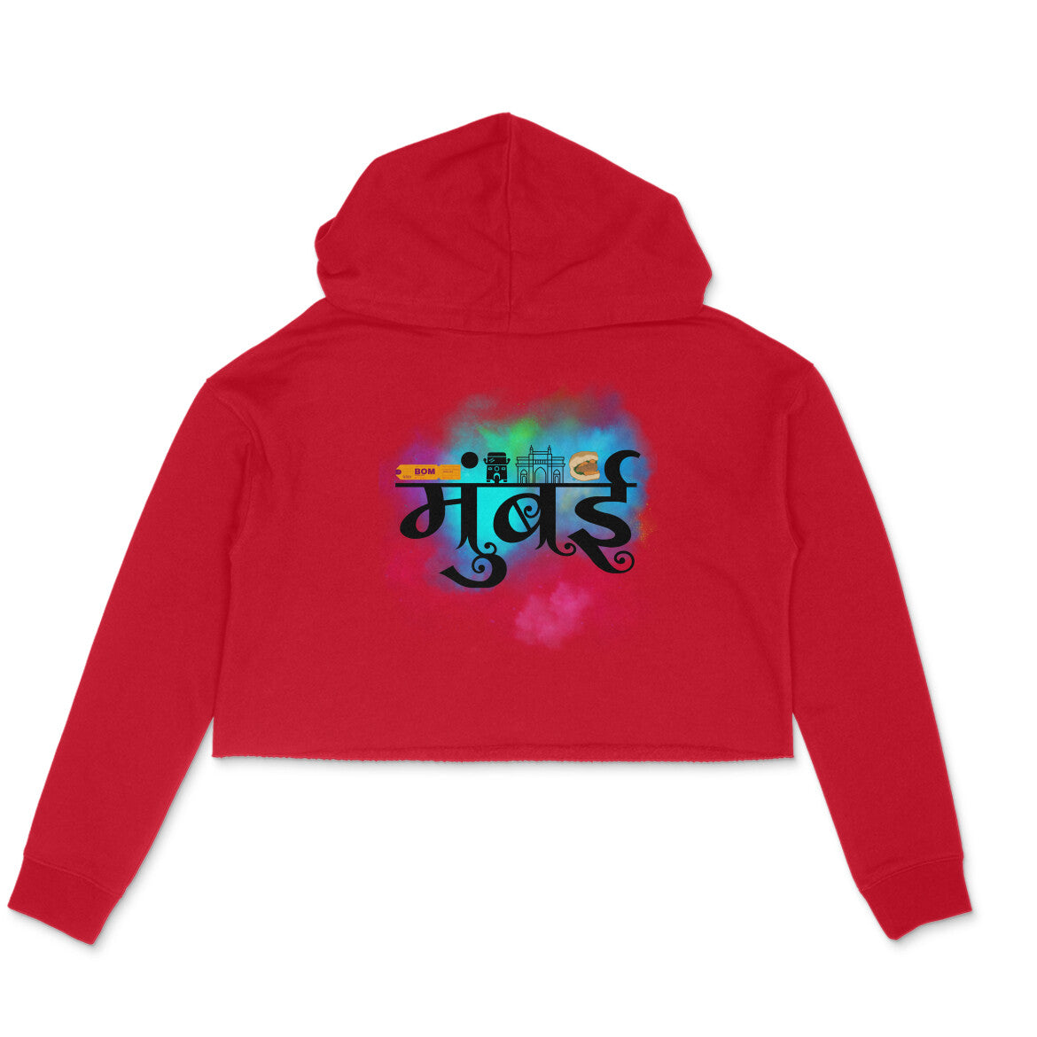 Mumbai Women's Crop Hoodie Red