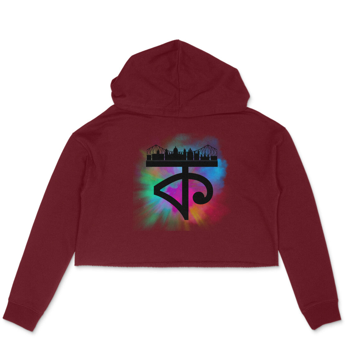 Kolkata Women's Crop Hoodie Maroon