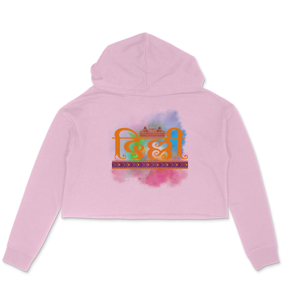 Delhi Women's Crop Hoodie Light Pink