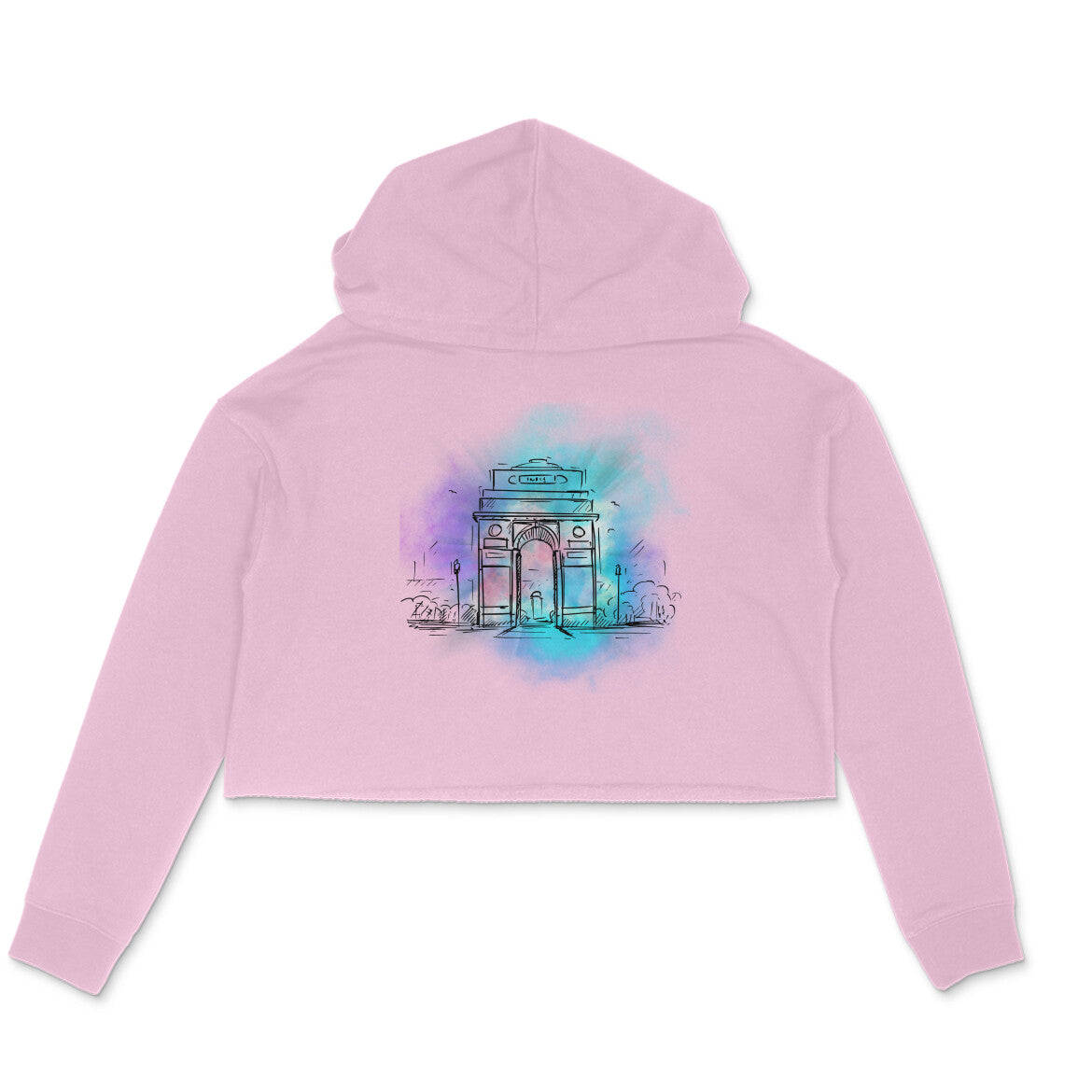 India Gate Women's Crop Hoodie Light Pink