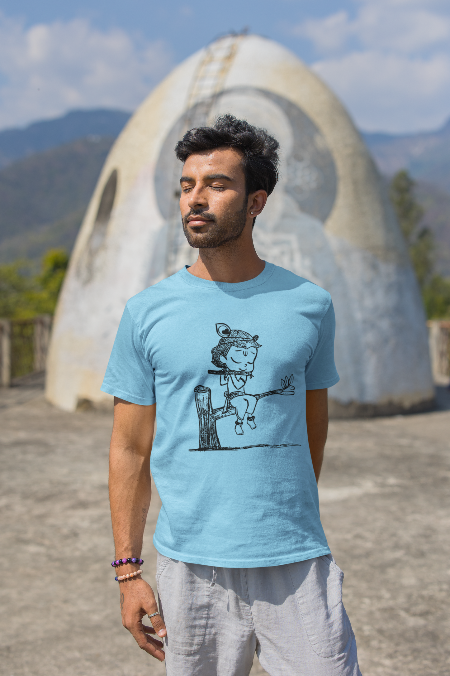 Little Krishna Janmashtami Men's T Shirts