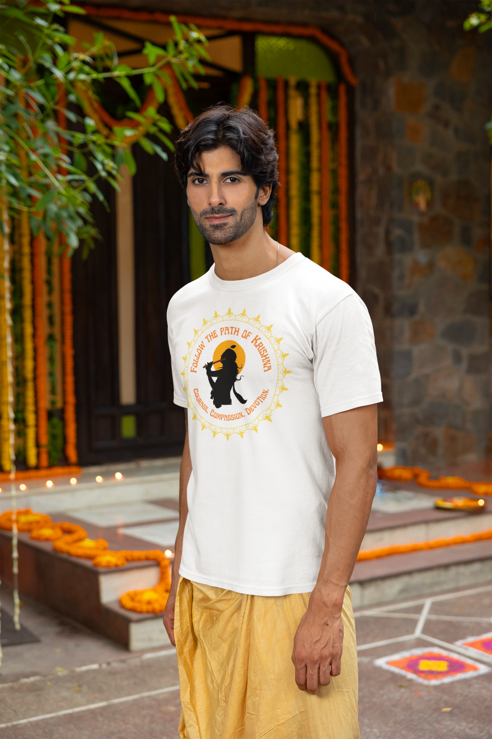 Follow The Path Of Krishna Janmashtami Men's T Shirts