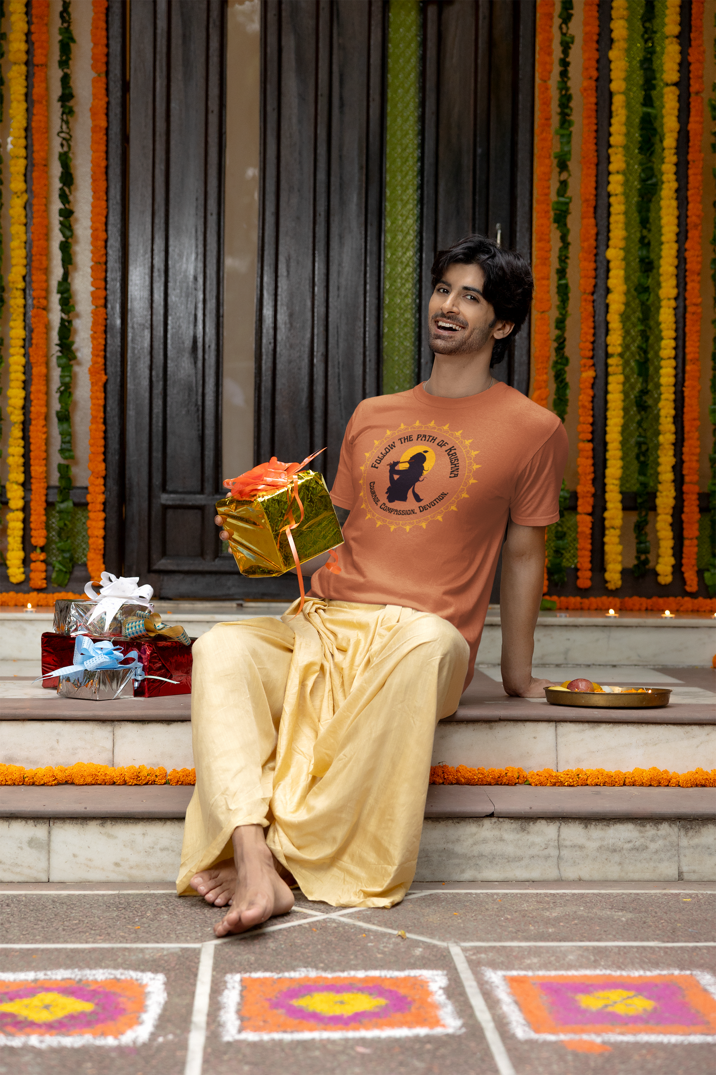 Follow The Path Of Krishna Janmashtami Men's T Shirts