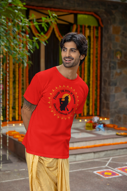 Follow The Path Of Krishna Janmashtami Men's T Shirts