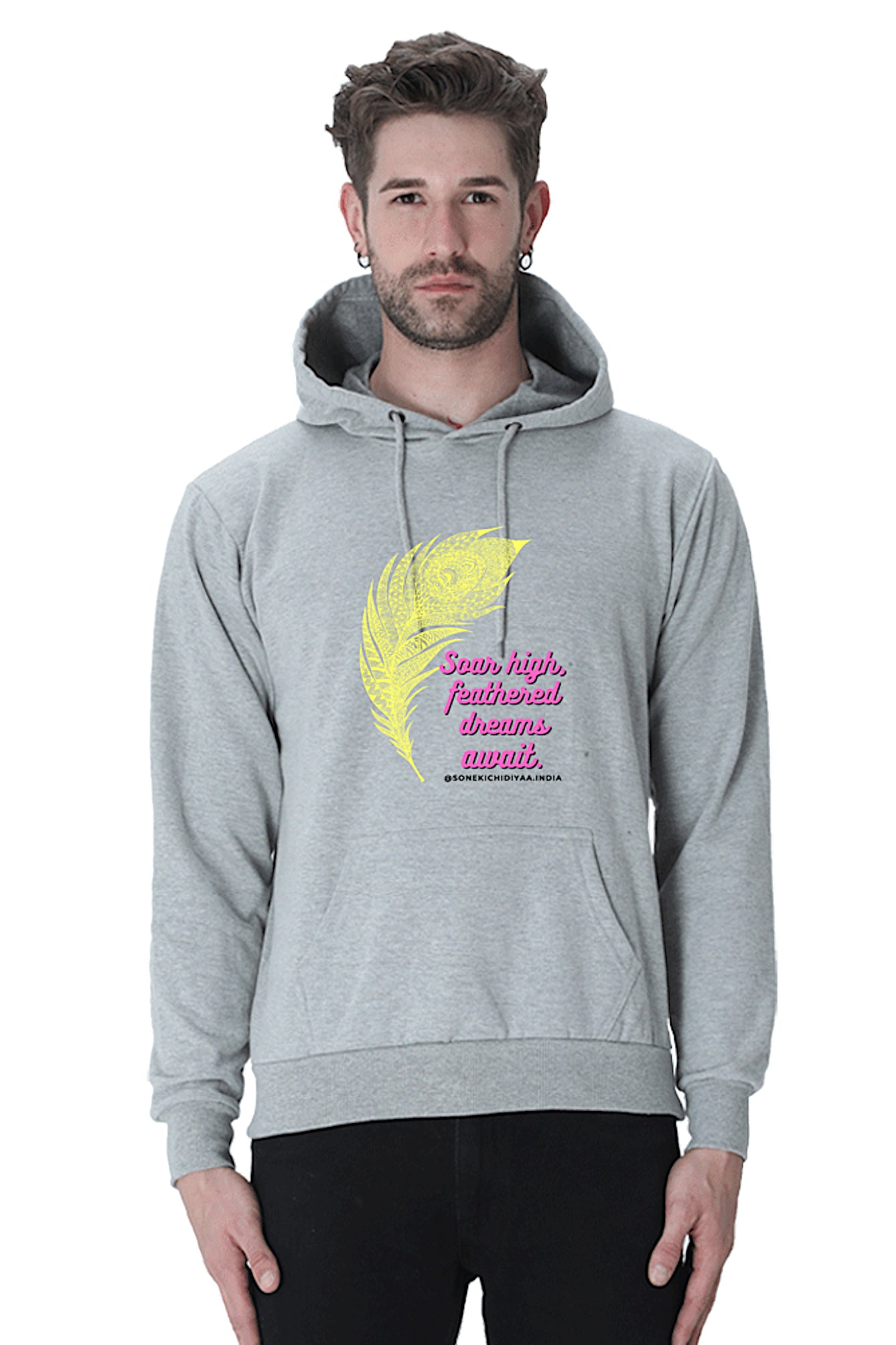 Hoodie Sweatshirt - Reflective Grey Vinyl Printed Hoodie Sweatshirt