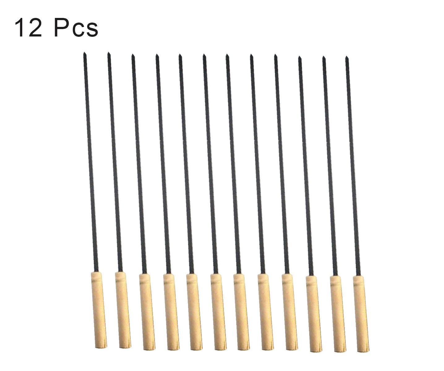 2228 Barbecue Skewers For Bbq Tandoor And Gril With Wooden Handle - Pack Of 12