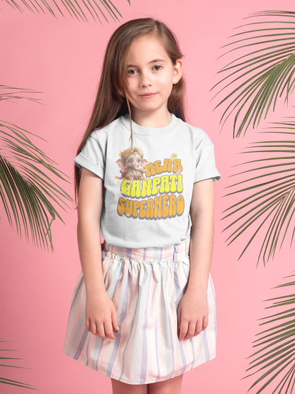 Mera Ganpati Superhero Ganesh Chaturthi Girl's T Shirts