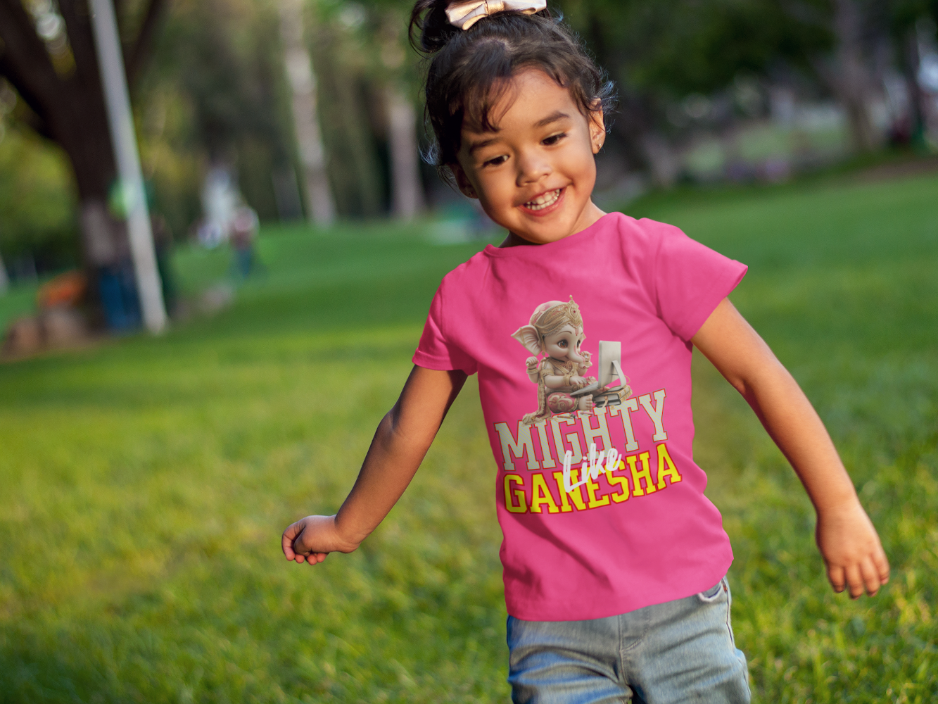 Mighty Like Ganesha Ganesh Chaturthi Girl's T Shirts