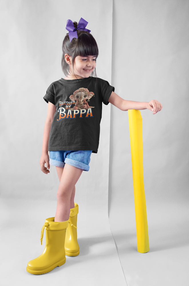 Blessed By Bappa Ganesh Chaturthi Girl's T Shirts