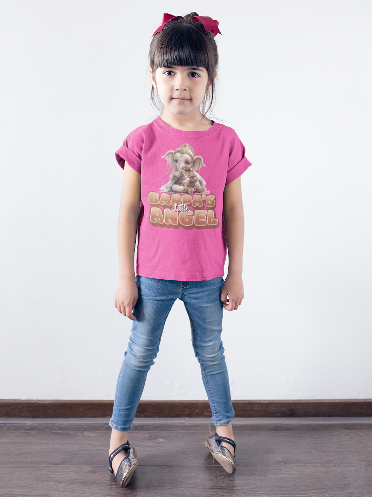 Bappa's Little Angel 2 Ganesh Chaturthi Girl's T Shirts