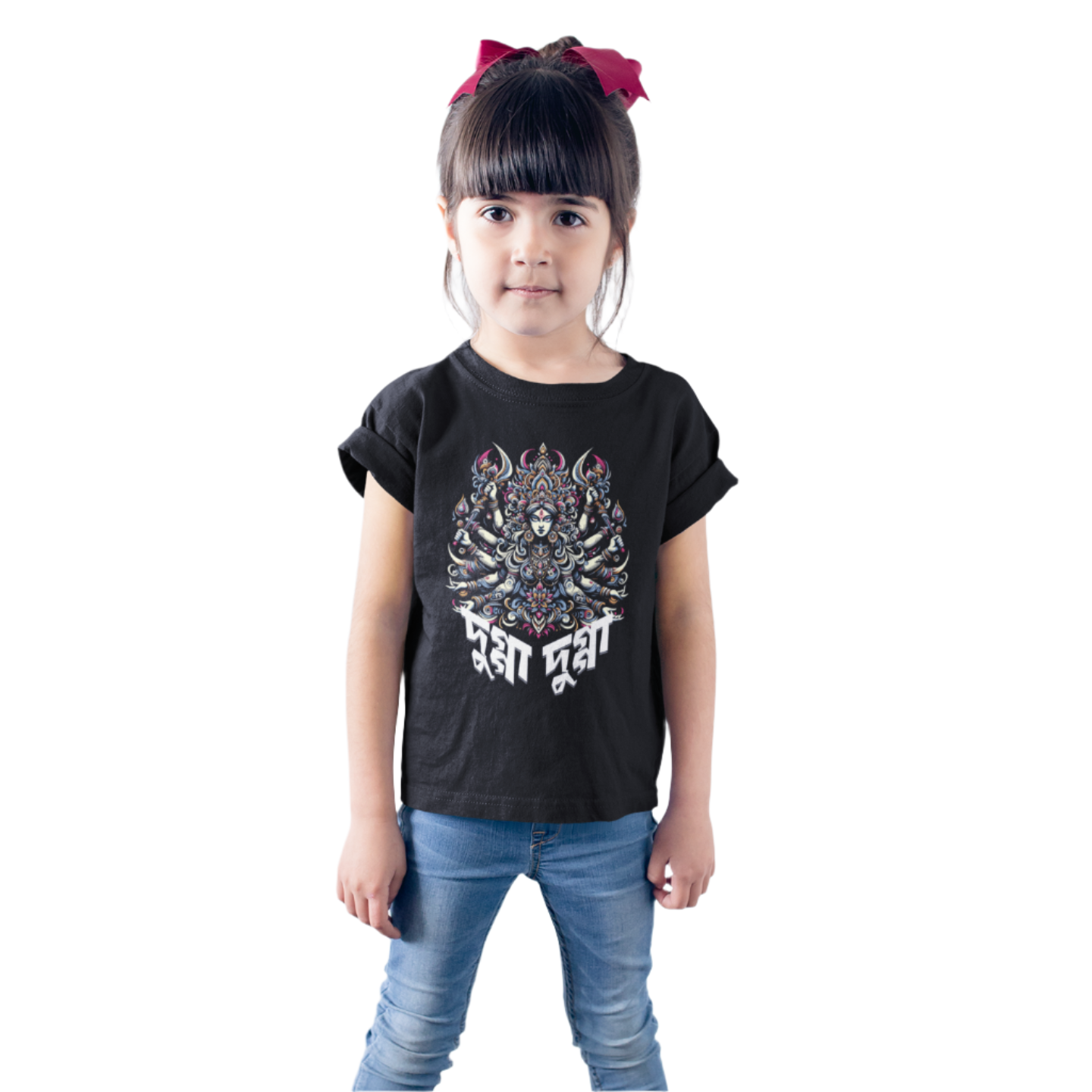 Durga Puja Bengali T Shirt For Girls