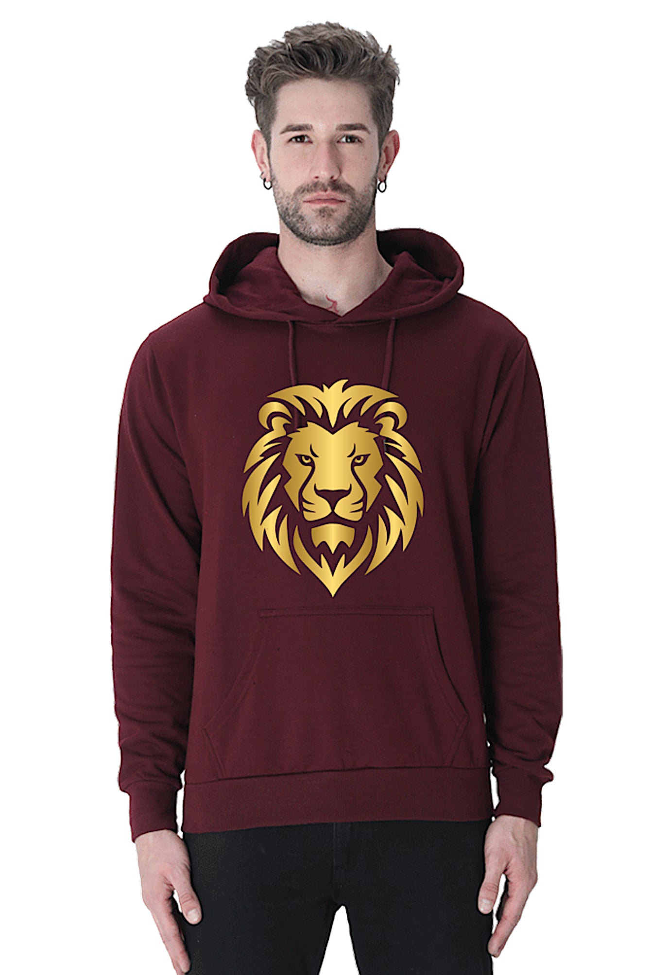 Hoodie Sweatshirt - Golden Lion Vinyl Print