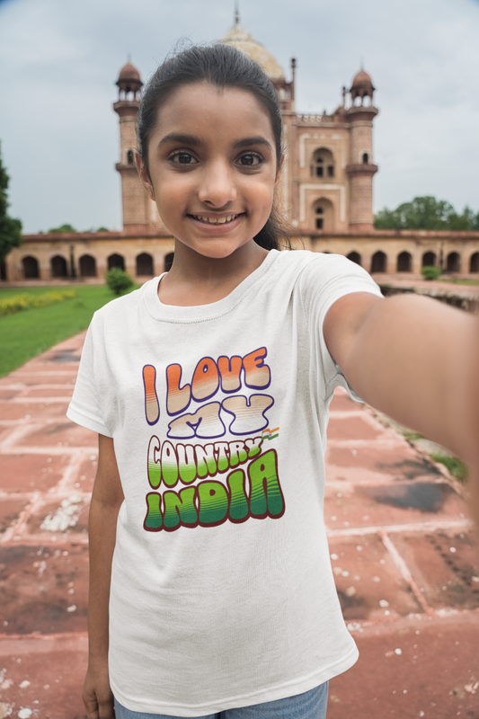 I Love My India Independence Day Girl's T Shirts