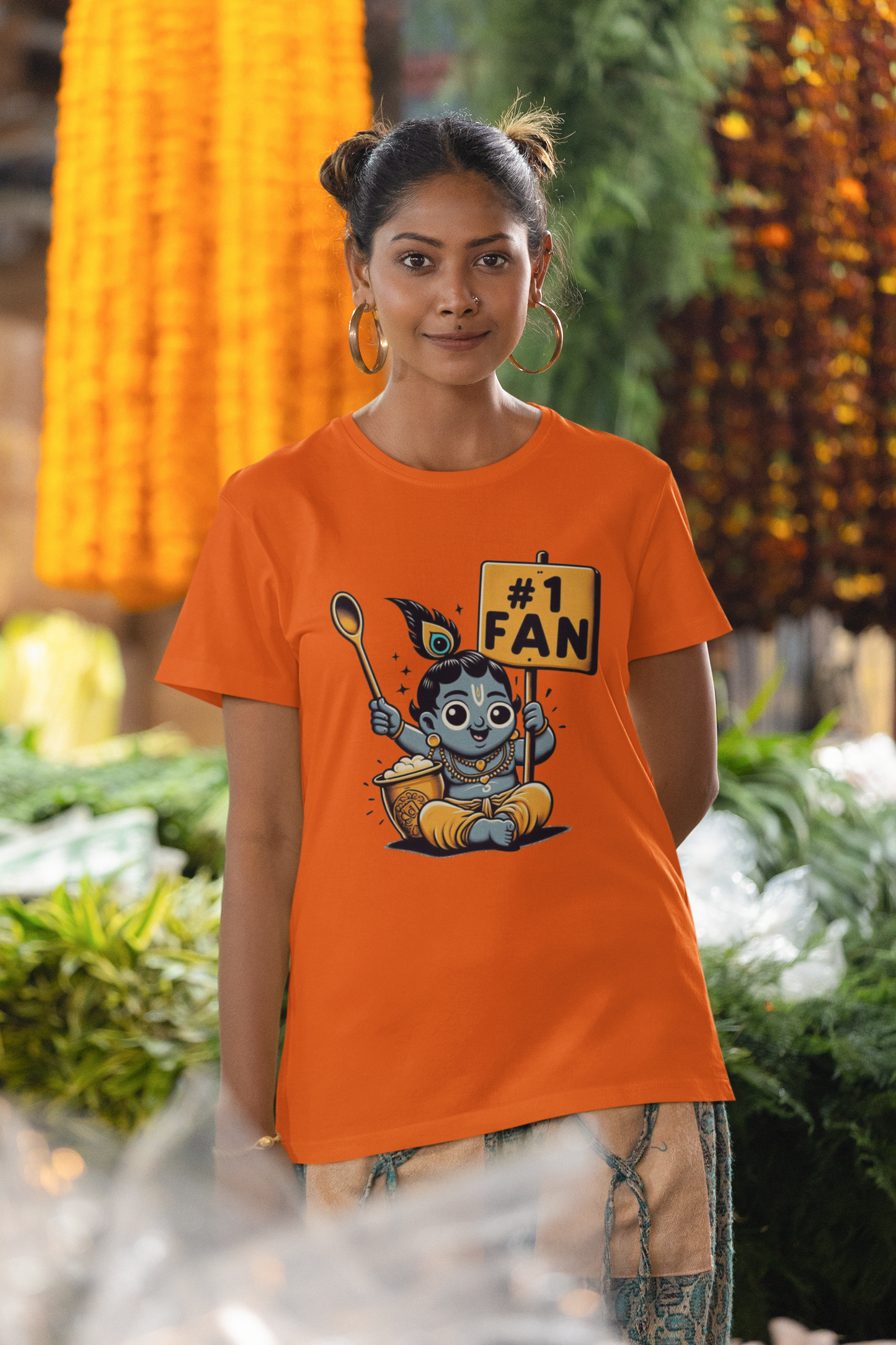 # 1 Fan Janmashtami Women T Shirts