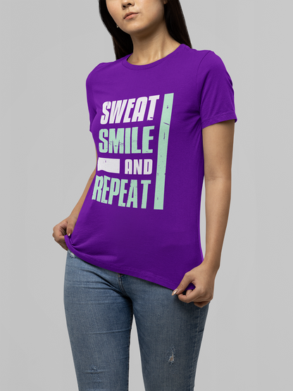 Sweat Smile And Repeat T Shirts For Women