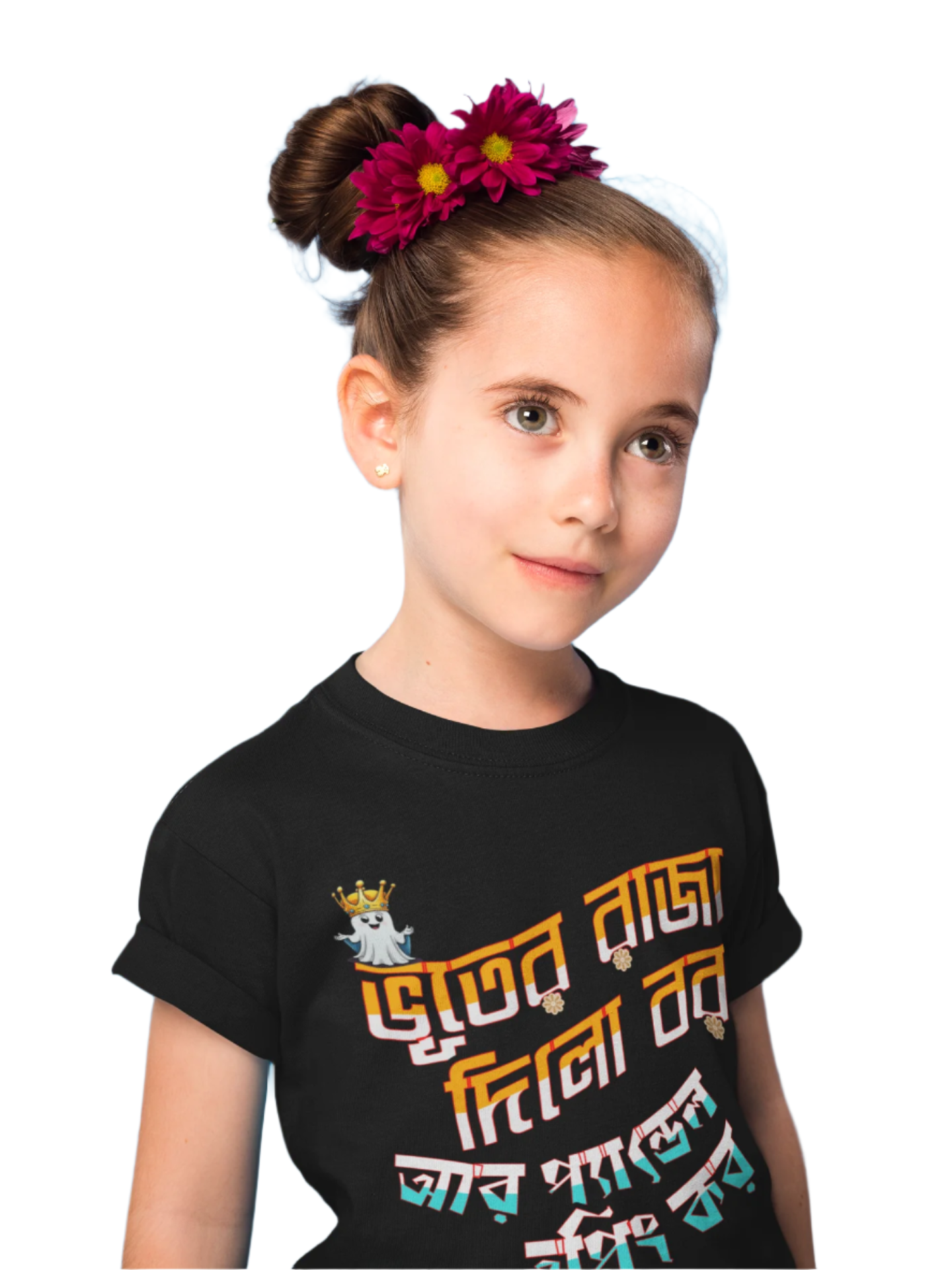 Durga Puja Bengali T Shirt For Girls