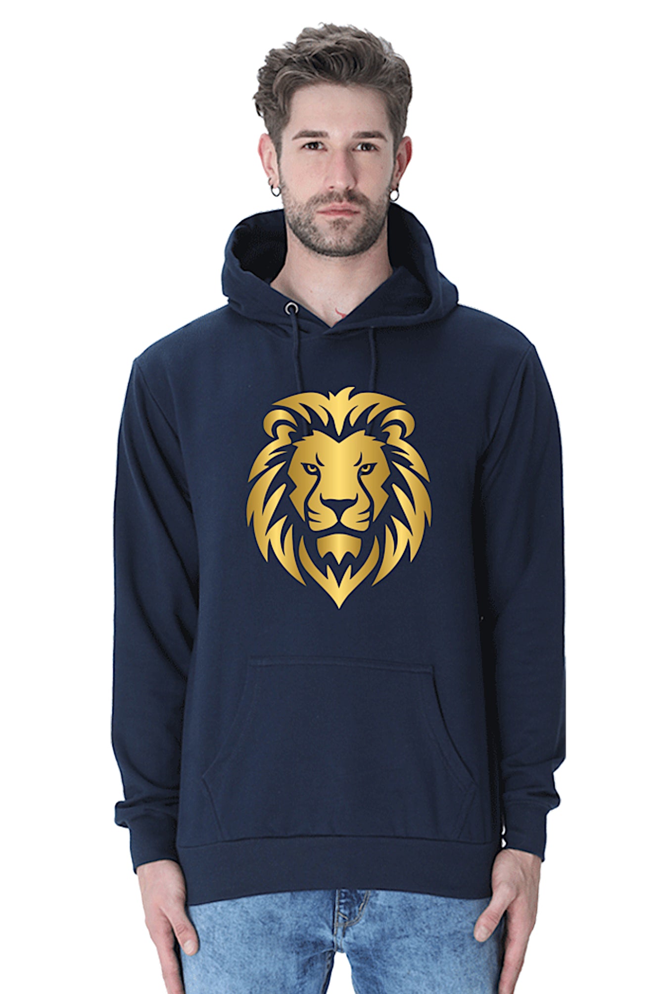 Hoodie Sweatshirt - Golden Lion Vinyl Print