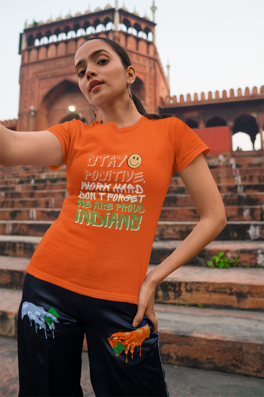 Patriotic Women T Shirts Orange