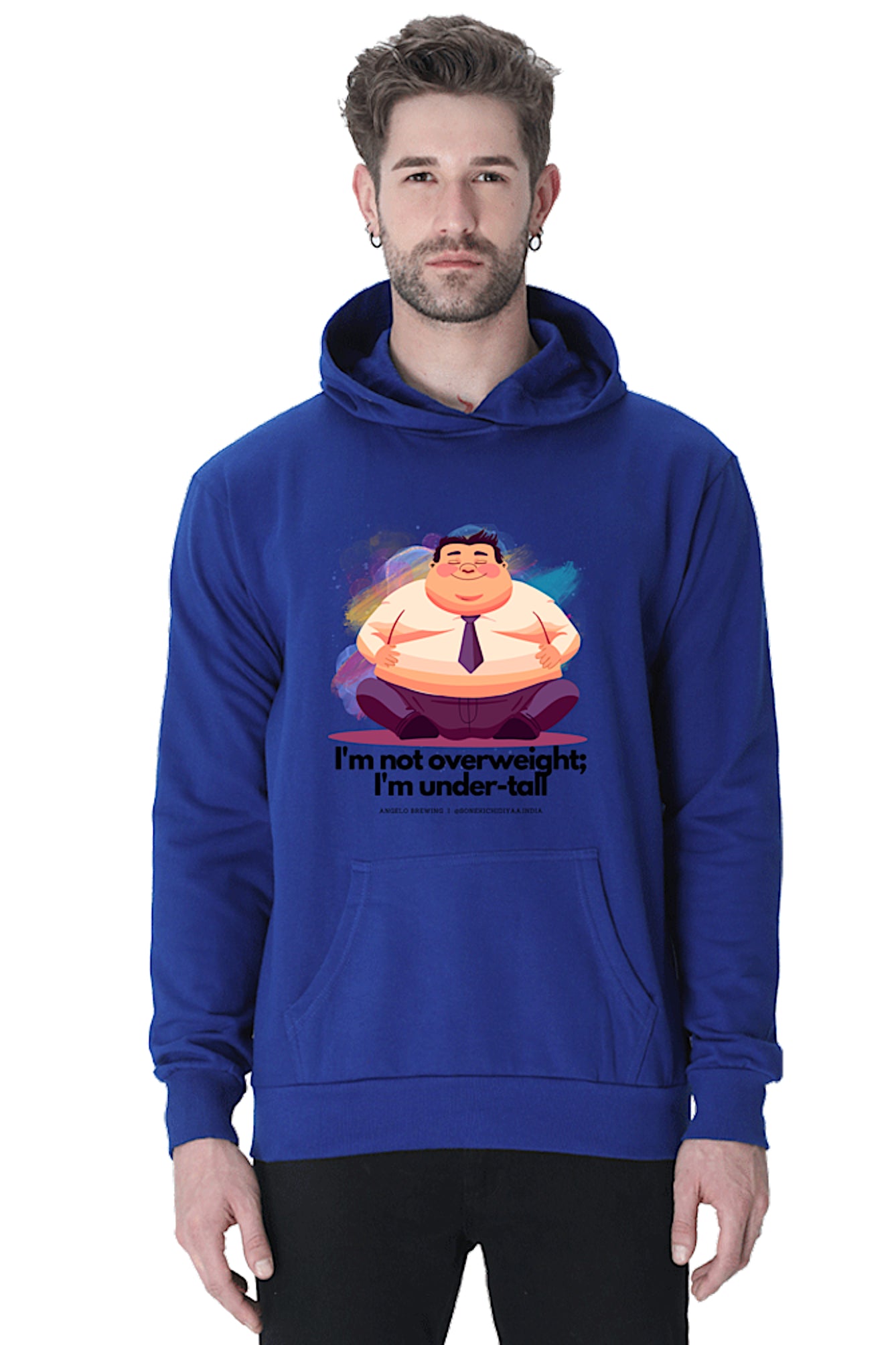 Hoodie Sweatshirt - I am not overweight Royal Blue