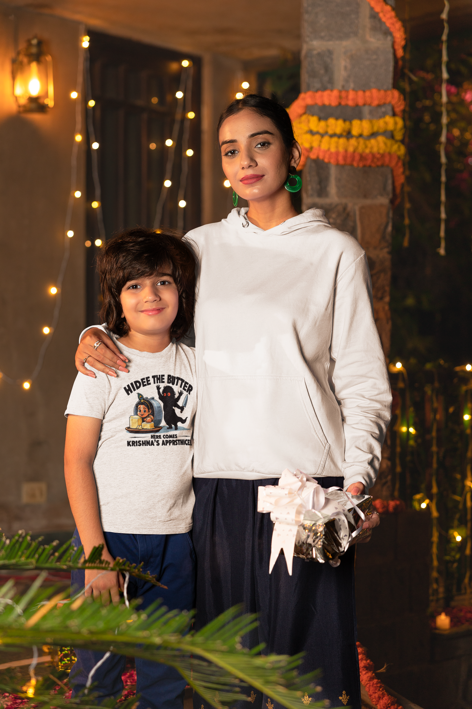 Hidee The Butter Janmashtami Boy's T Shirts White