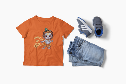 Whats Up Bro? Janmashtami Boy's T Shirts Orange