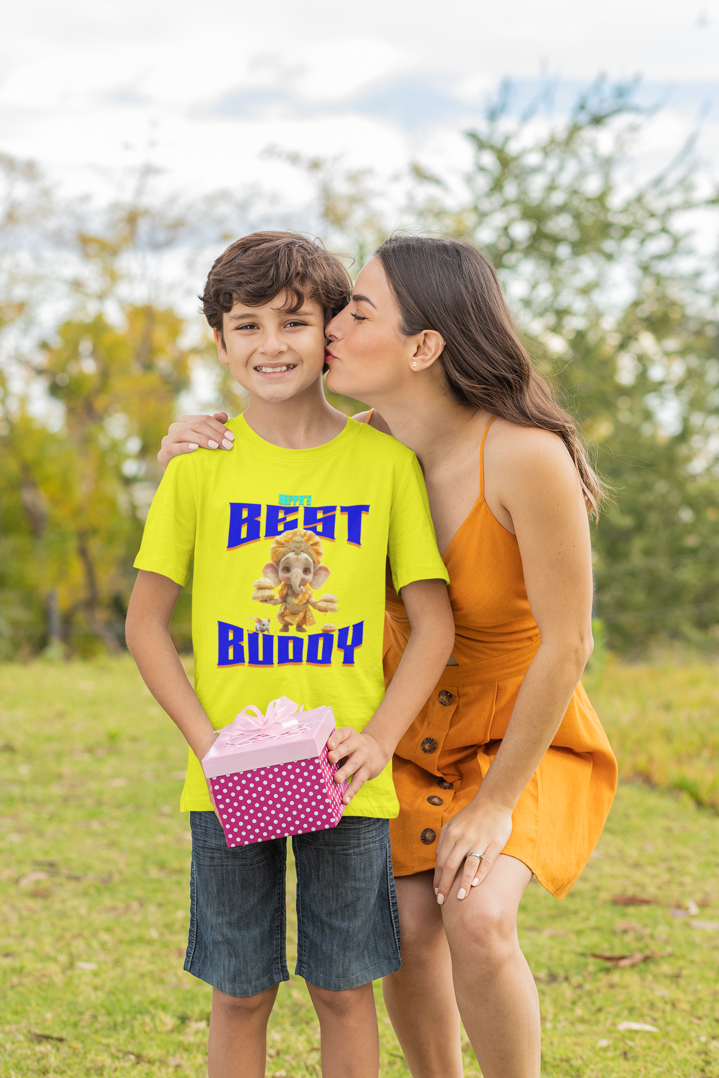 Bappa's Best Buddy Ganesh Chaturthi Boy's T Shirts