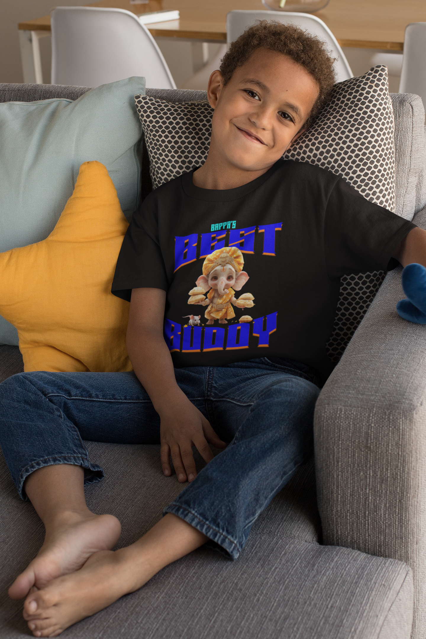 Bappa's Best Buddy Ganesh Chaturthi Boy's T Shirts