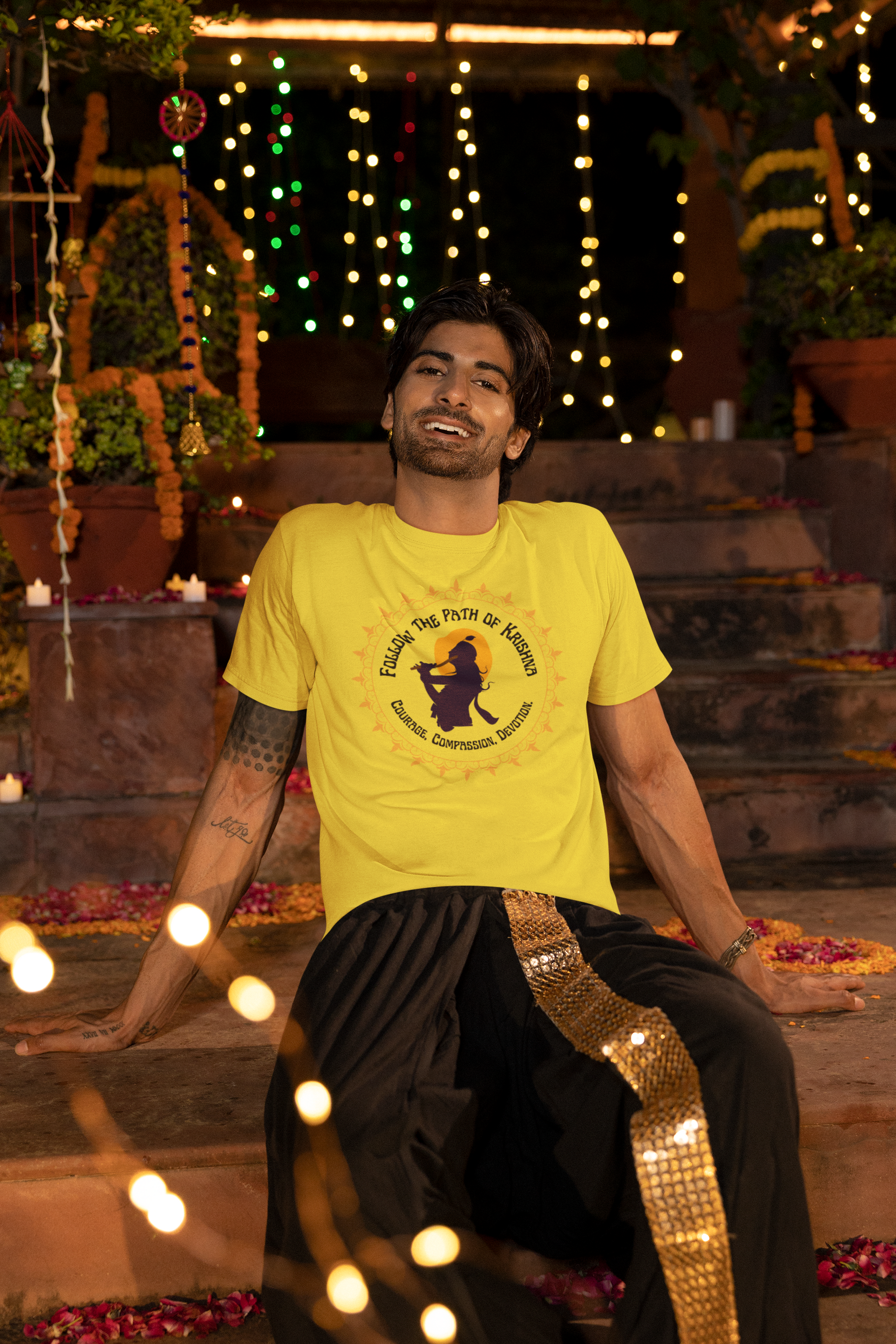 Follow The Path Of Krishna Janmashtami Men's T Shirts