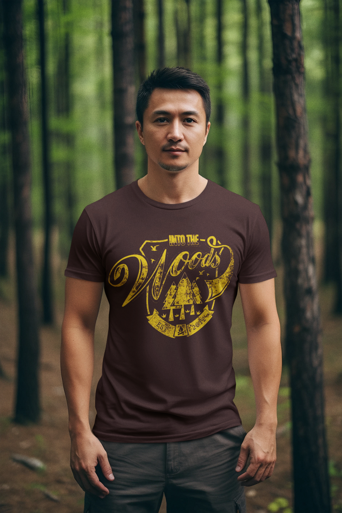 Wood's Men's T Shirts Coffee Brown