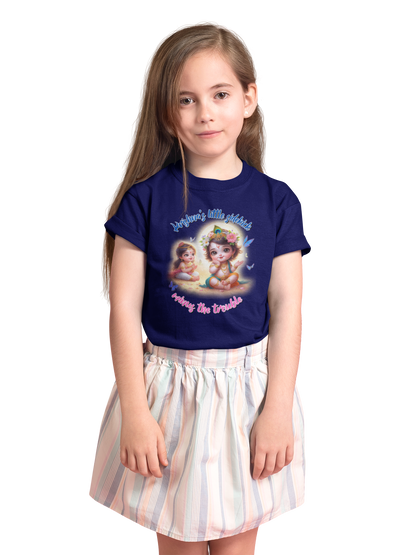 Krishna's Little Sidekick Janmashtami Girls T Shirts