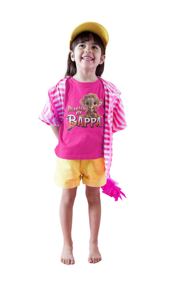 Blessed By Bappa Ganesh Chaturthi Girl's T Shirts