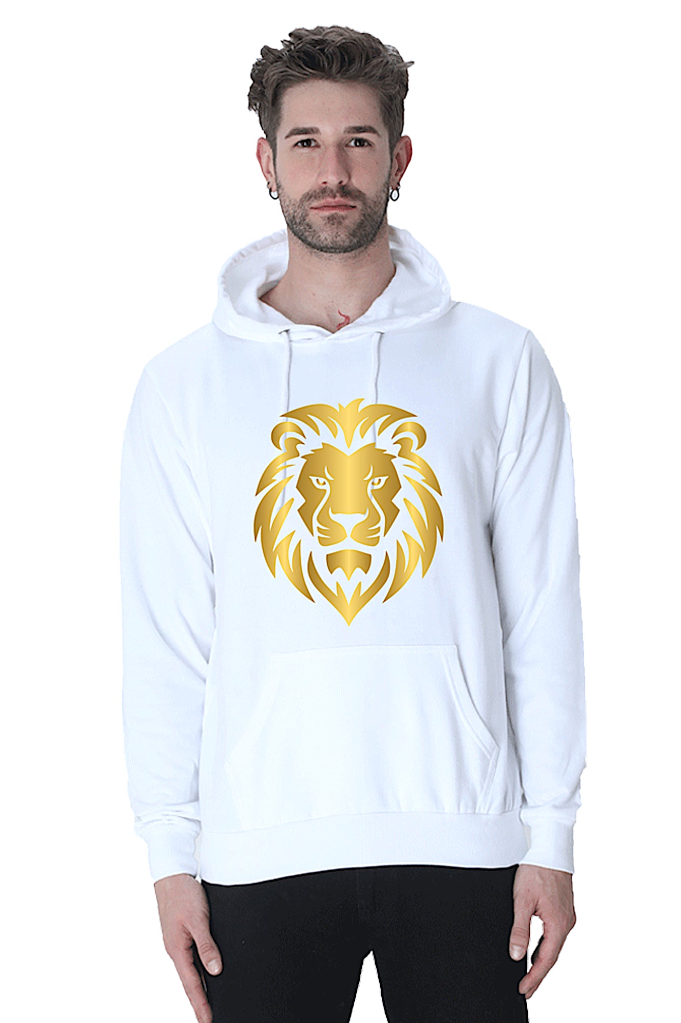 Hoodie Sweatshirt - Golden Lion Vinyl Print