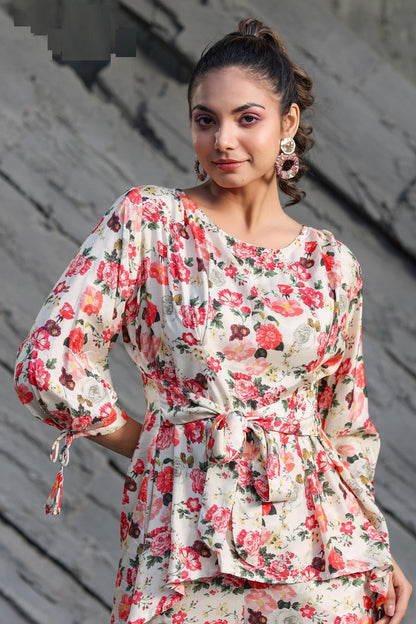 Floral Printed Co Ord Set For Women