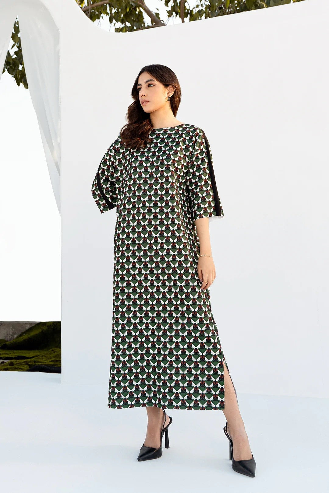 Green Colour Designer Casual Wear Korean BSY Dress